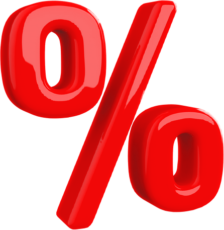 Percentage 3d symbol red